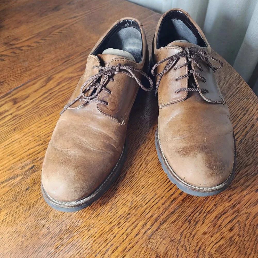 Rockport  Shoes Brown Leather Derby Walking Lightweight Tru Tech Lace Up Men 9